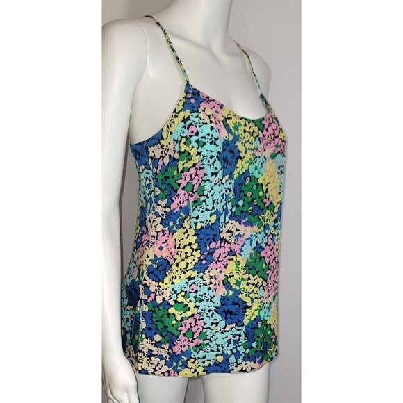 J. Crew Floral Racer Back Top - Size 2 - Picture 2 of 9